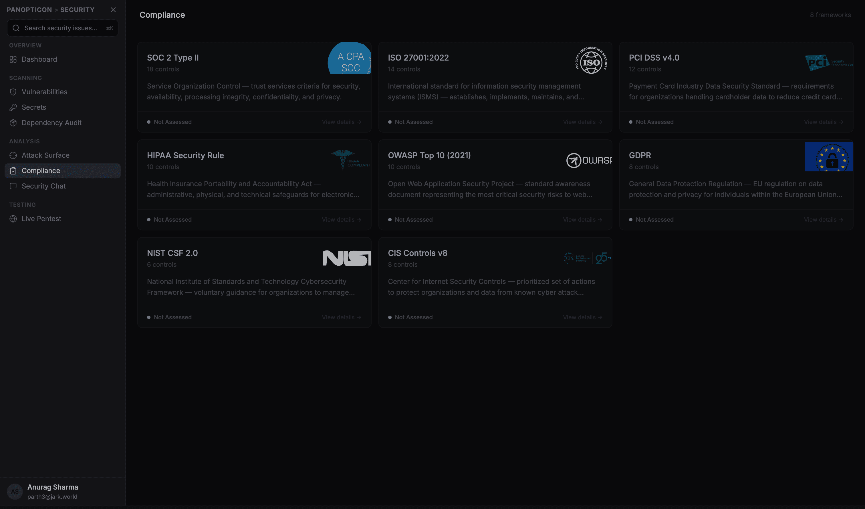 Every framework, one dashboard